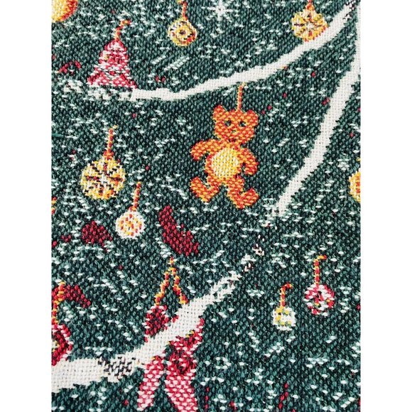 Vintage Christmas Tree Gifts Tapestry Throw Blanket Xmas 68 inch Goodwin Weaves - Picture 6 of 10